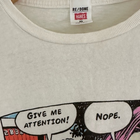 Re/Done White Graphic Tee with Pop Art Design - Picture 4 of 4